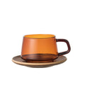 Kinto SEPIA cup with saucer 270 ml amber
