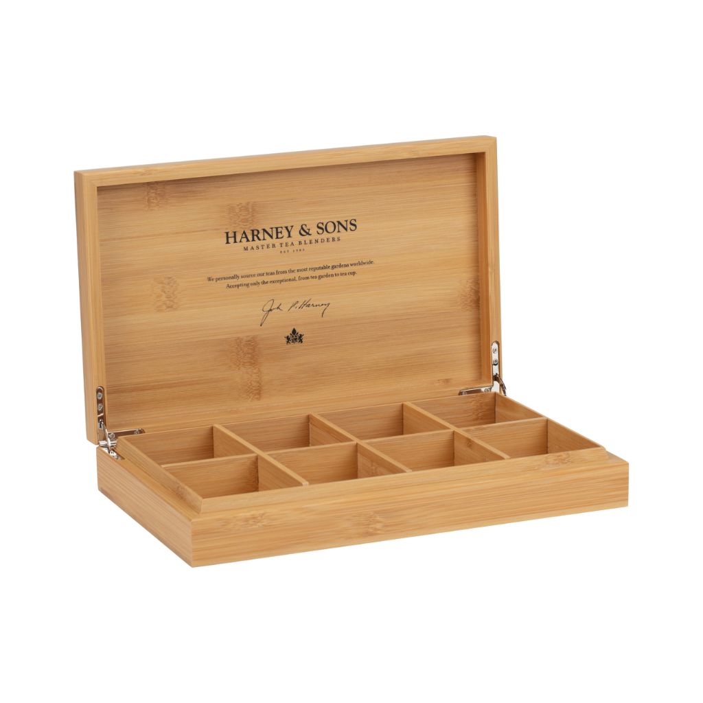 Natural Bamboo Tea Chest 8 slot Premium