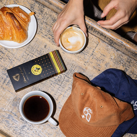 La Bohème Café Cap  Coffee Head / Brew Crew (with iconic Toucan) brown