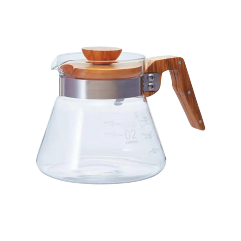 Hario V60-02 Coffee Server with Olive Wood 0.6 l 