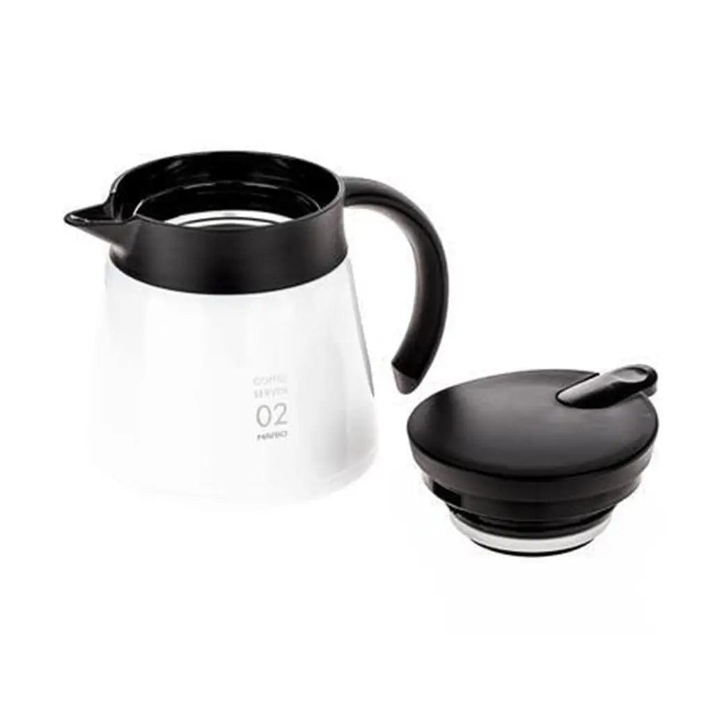 Hario V60 Bílá Nerezová Termokonvice 0,6 l - La Boheme Cafe - Pražírna výběrové kávy