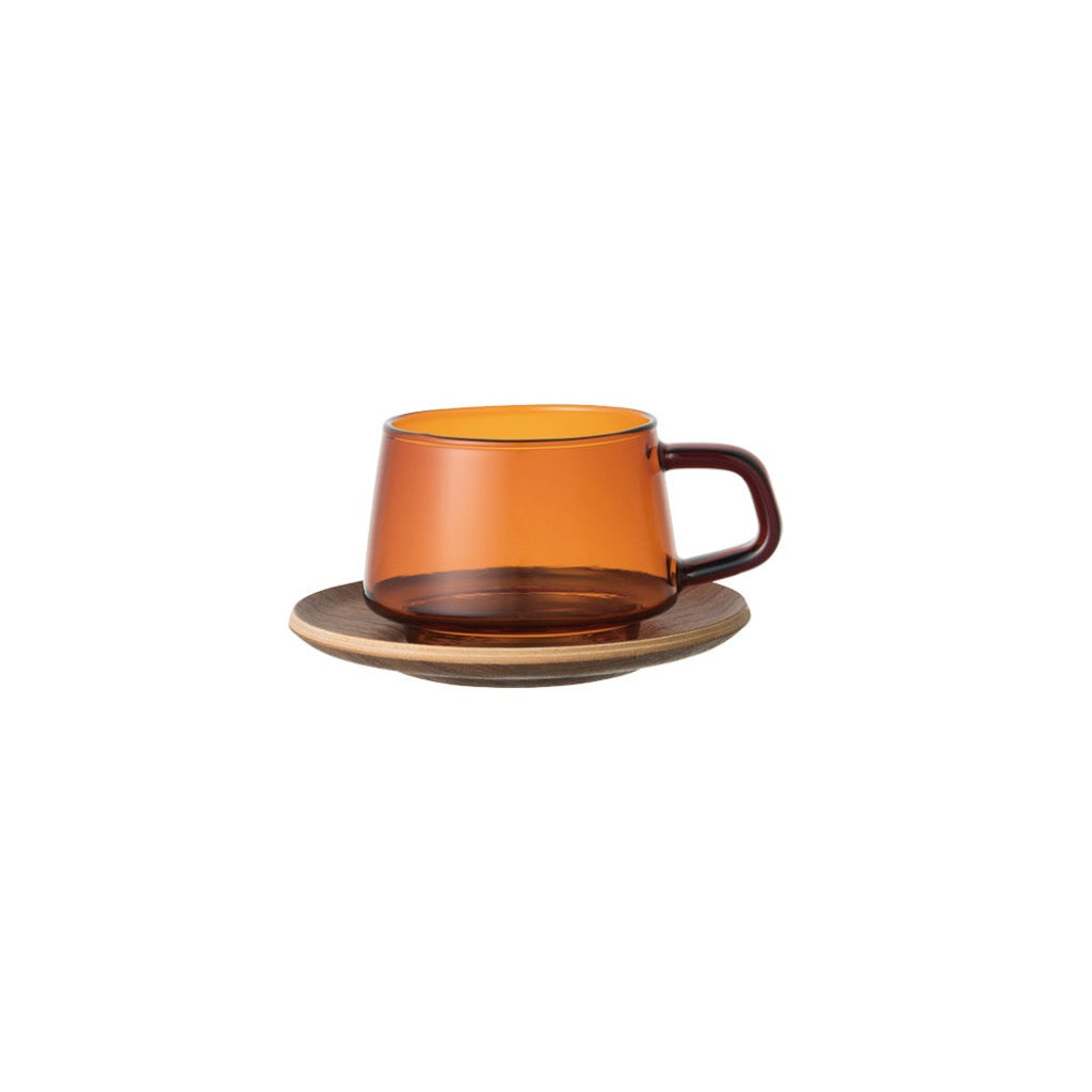 SEPIA šálek s podšálkem 270 ml jantarový - La Boheme Cafe - Pražírna výběrové kávy
